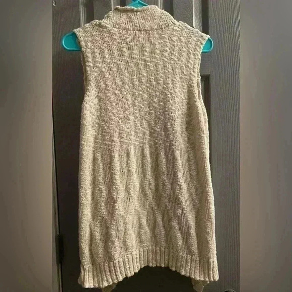 Xhilaration sleeveless open front waterfall cardigan in off white size s/m p/m - Picture 4 of 4